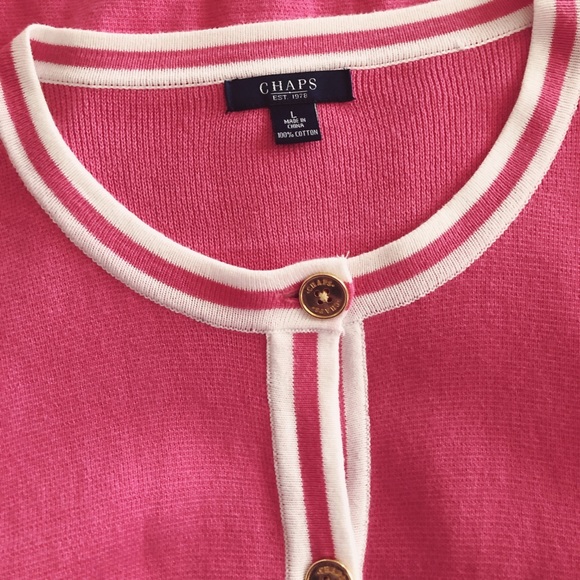 Excellent Chaps Pink White Cardigan - Picture 2 of 4